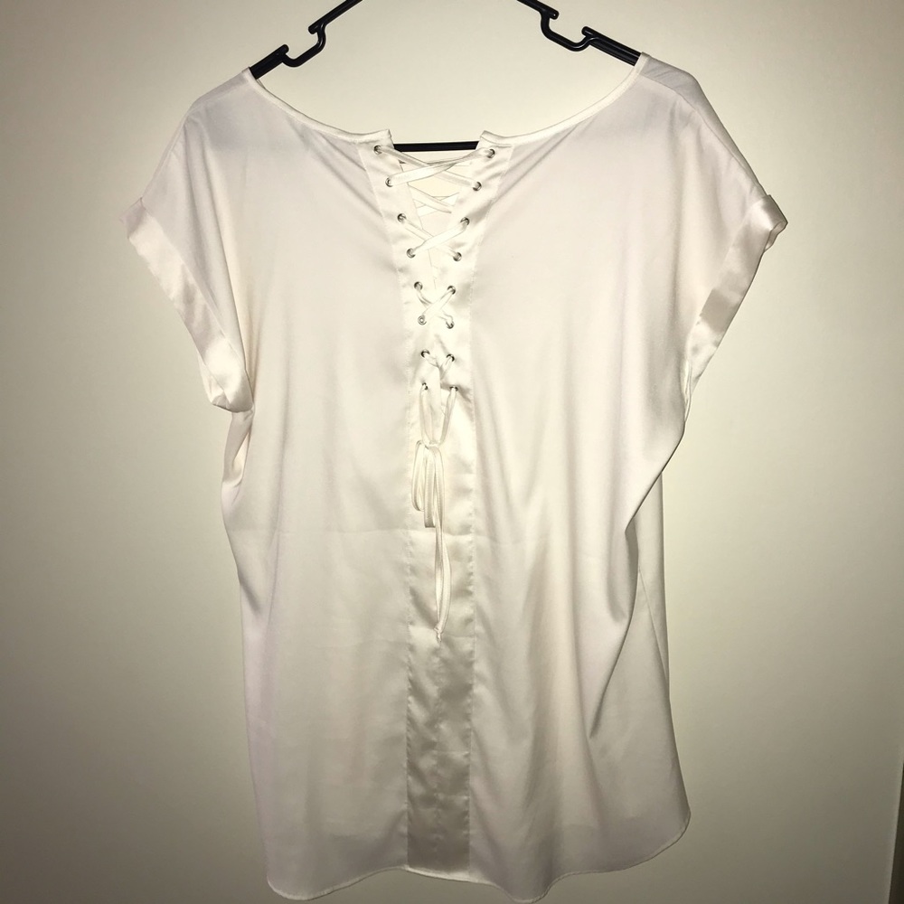 Express White Blouse with Tie Back